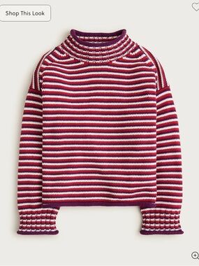 J.Crew Rollneck Striped Sweater Vintage-Inspired